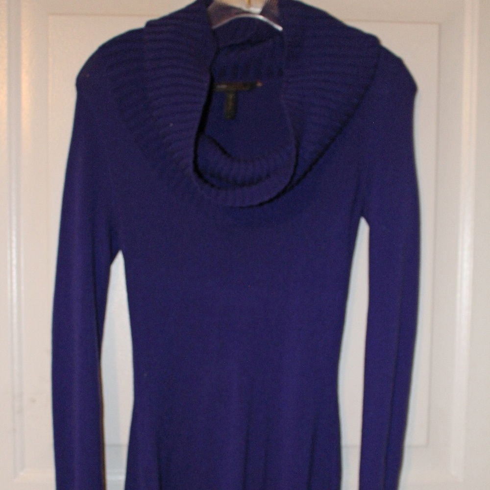 BCBGMaxAzria Long Sleeve Royal Blue/Purple Dress - Picture 3 of 4